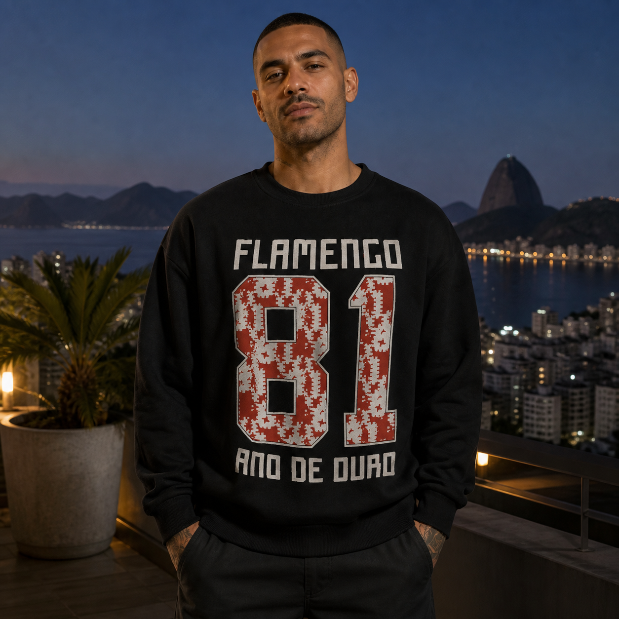 Moletom 320g Flamengo 81 · Ano de Ouro | Flamengo em cena de uso no Brasil