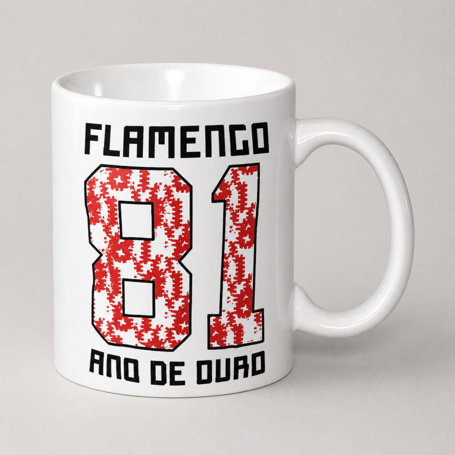 Caneca 325 ml Ninguém Morre Nos Devendo | Flamengo em fotografia comercial frontal