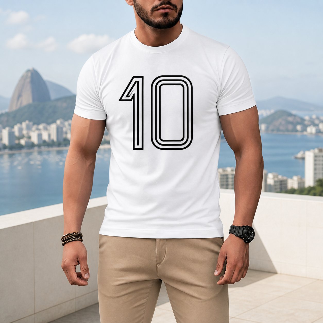 Camiseta dry Zico 10 Retrô | Flamengo em cena de uso no Brasil